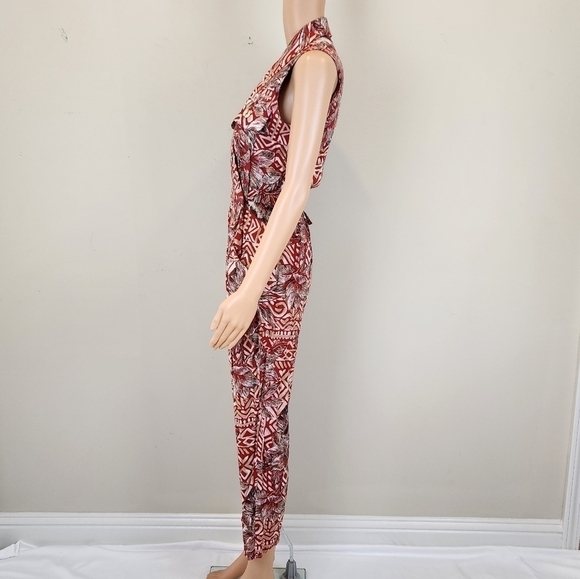 JSJ Red Floral Sleeveless Jumpsuit - Picture 3 of 11
